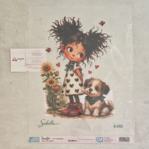 ARTIS DECOR| TRANSFER MENINA COM CÃO 25X30CM