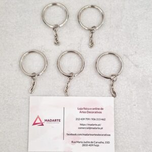CONJUNTO DE 5 ARGOLAS DE PORTA CHAVES  6CM