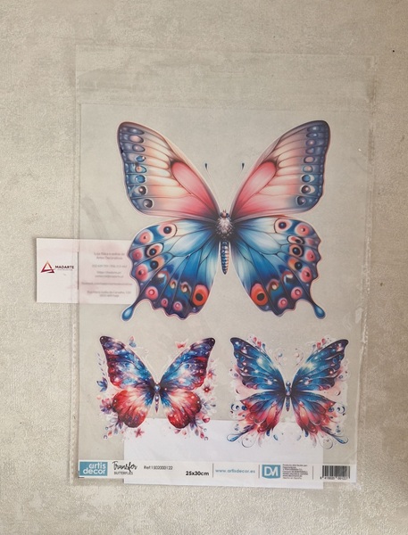 ARTIS DECOR| TRANSFER BORBOLETAS 25X30CM