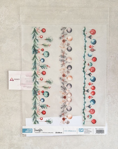 ARTIS DECOR| TRANSFER CHRISTMAS GARLANDS 25X30CM