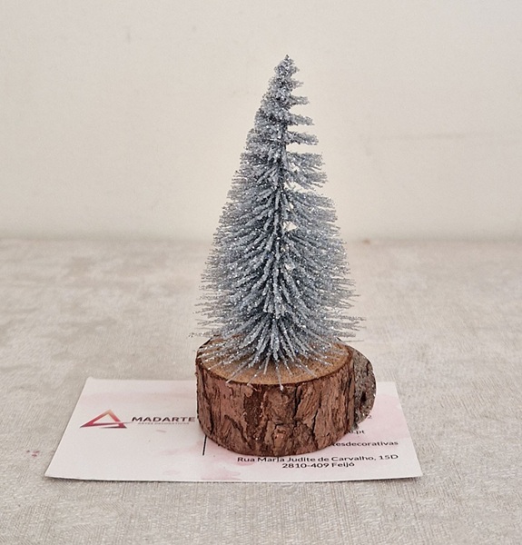 STAFIL| PINHEIRO DE NATAL PRATA COM GLITTER 9CM